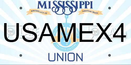 USAMEX4 Mississippi License Plate