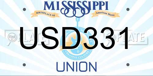 USD331 Mississippi License Plate