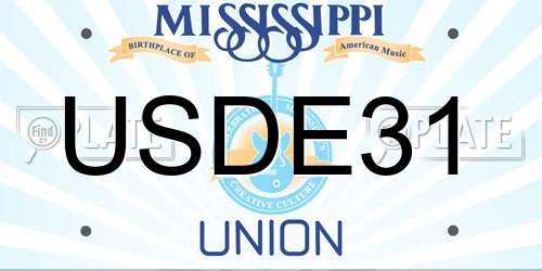 USDE31 Mississippi License Plate