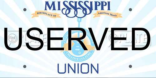 USERVED Mississippi License Plate
