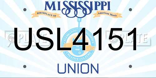 USL4151 Mississippi License Plate