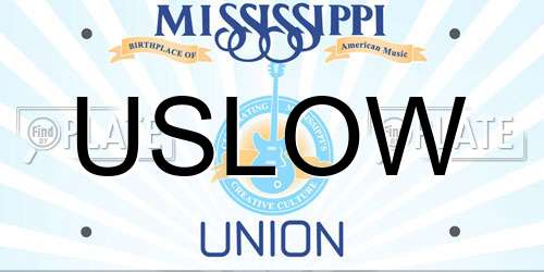USLOW Mississippi License Plate