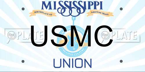 USMC Mississippi License Plate