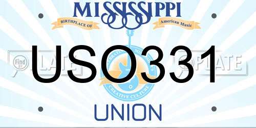 USO331 Mississippi License Plate