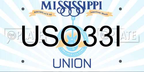 USO33I Mississippi License Plate