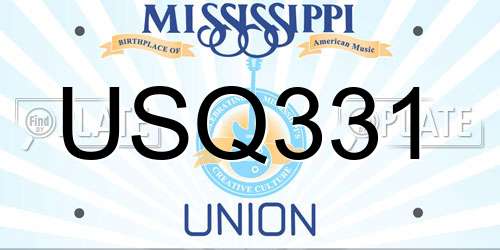 USQ331 Mississippi License Plate