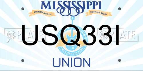 USQ33I Mississippi License Plate