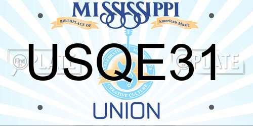 USQE31 Mississippi License Plate
