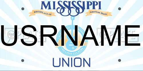 USRNAME Mississippi License Plate