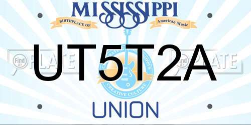 UT5T2A Mississippi License Plate