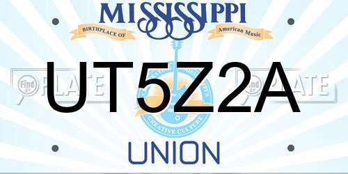 UT5Z2A Mississippi License Plate