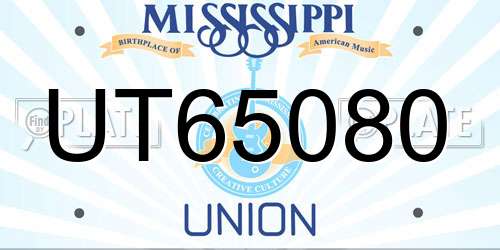 UT65080 Mississippi License Plate