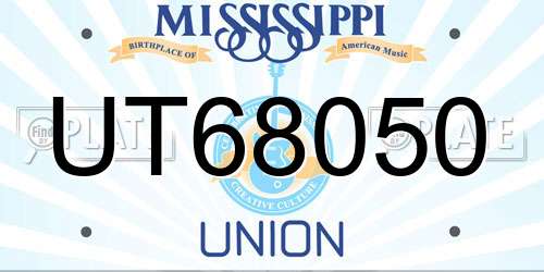 UT68050 Mississippi License Plate