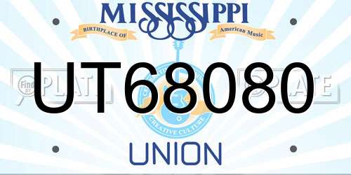 UT68080 Mississippi License Plate