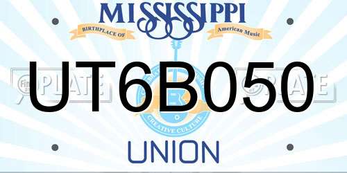 UT6B050 Mississippi License Plate