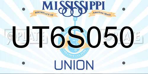 UT6S050 Mississippi License Plate