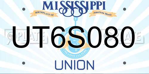 UT6S080 Mississippi License Plate