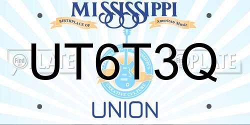 UT6T3Q Mississippi License Plate