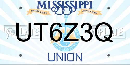 UT6Z3Q Mississippi License Plate