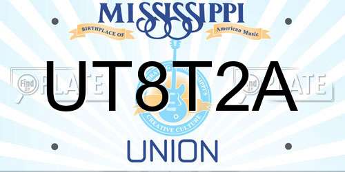 UT8T2A Mississippi License Plate
