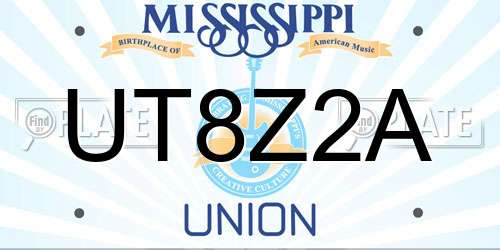 UT8Z2A Mississippi License Plate