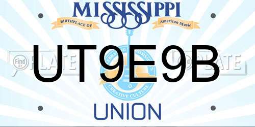 UT9E9B Mississippi License Plate