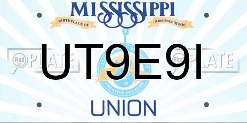 UT9E9I Mississippi License Plate