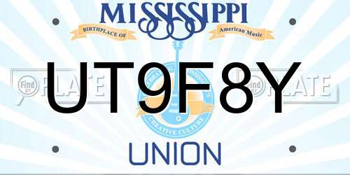 UT9F8Y Mississippi License Plate