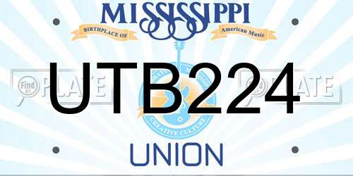 UTB224 Mississippi License Plate