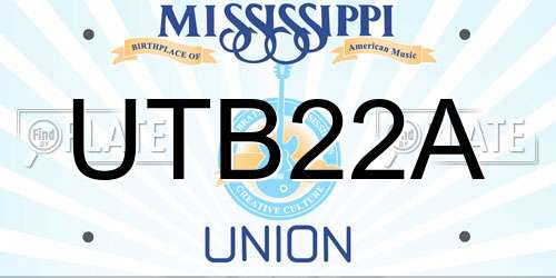 UTB22A Mississippi License Plate