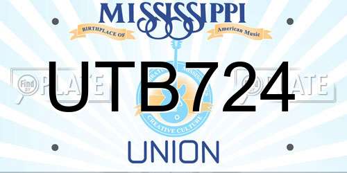 UTB724 Mississippi License Plate