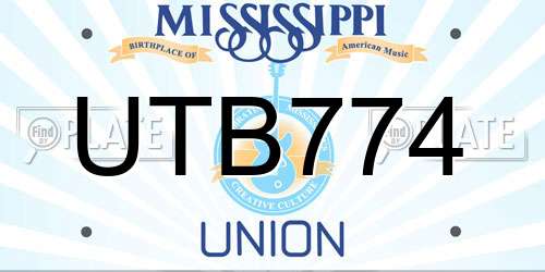 UTB774 Mississippi License Plate
