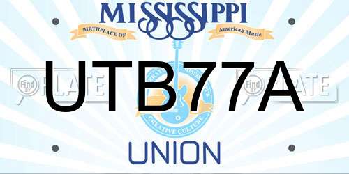 UTB77A Mississippi License Plate