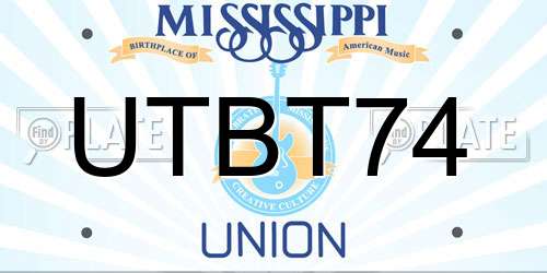 UTBT74 Mississippi License Plate