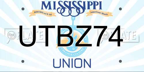 UTBZ74 Mississippi License Plate