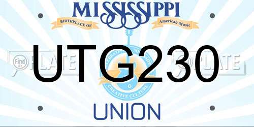 UTG230 Mississippi License Plate