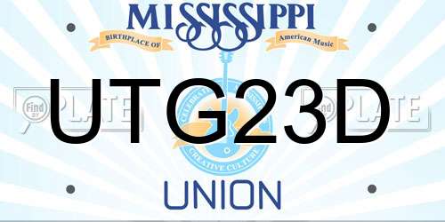 UTG23D Mississippi License Plate