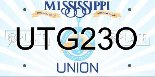 UTG23O Mississippi License Plate