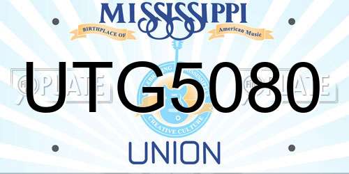 UTG5080 Mississippi License Plate