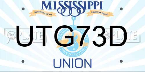 UTG73D Mississippi License Plate