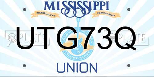UTG73Q Mississippi License Plate