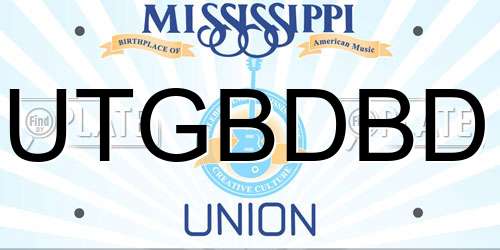 UTGBDBD Mississippi License Plate