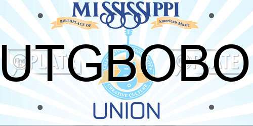 UTGBOBO Mississippi License Plate