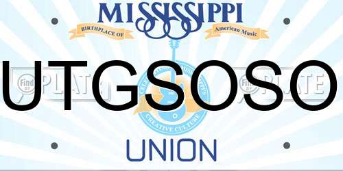 UTGSOSO Mississippi License Plate