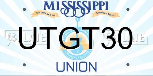 UTGT30 Mississippi License Plate