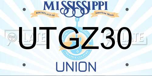 UTGZ30 Mississippi License Plate