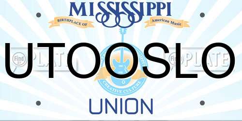 UTOOSLO Mississippi License Plate