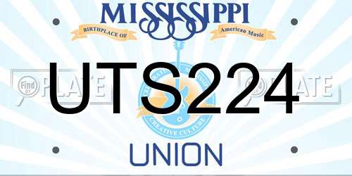 UTS224 Mississippi License Plate