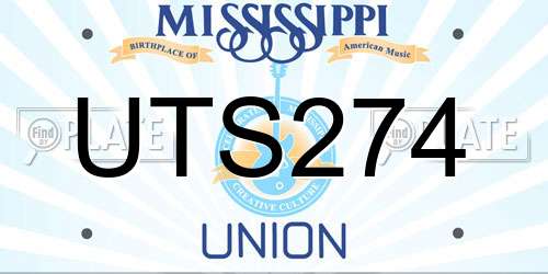 UTS274 Mississippi License Plate