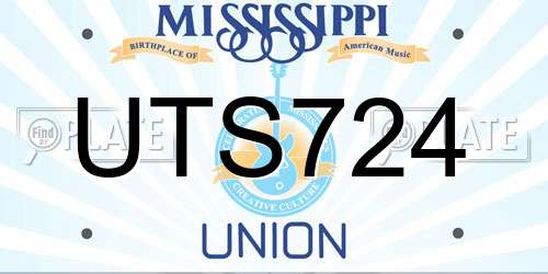 UTS724 Mississippi License Plate